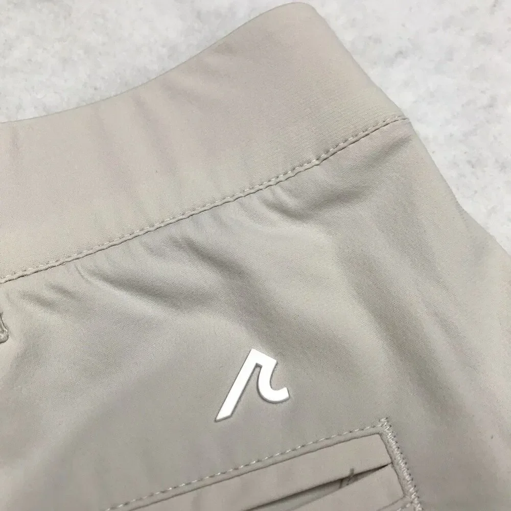 NWT REDVANLY Kent Golf Pants Men L (34x34) Stone Tan Glyding Nylon Stretch